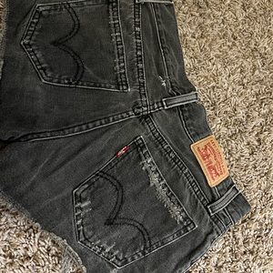 Denim shorty shorts